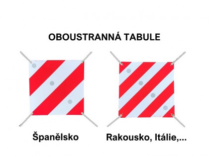 Reflexní tabule OBOUSTRANNÁ - označení nákladu EU/Španělsko 50x50cm, stahovací pásky