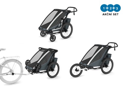 Thule Chariot Cross G3 SINGLE Dark Slate + bike set + kočárkový set + běžecký set + DOPRAVA ZDARMA