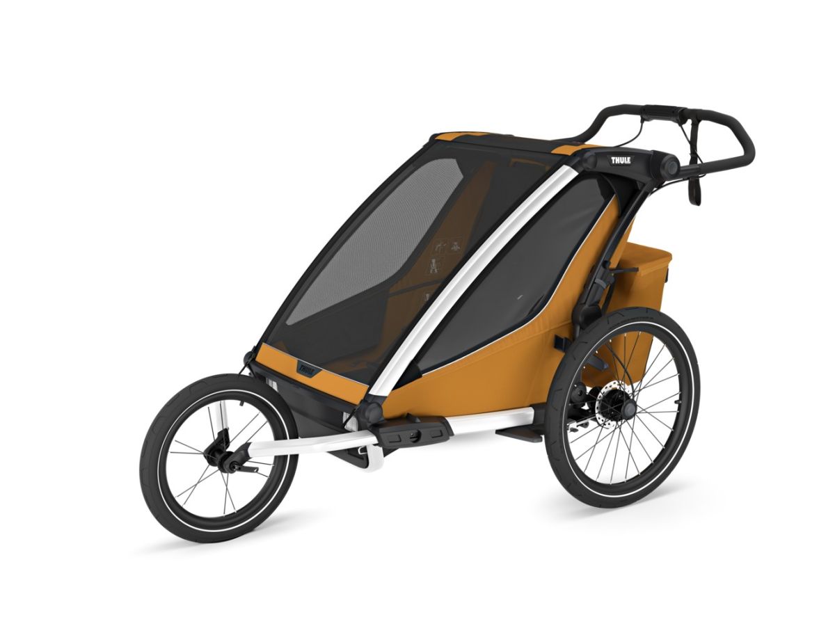 Náhled produktu - Thule Chariot Sport G3 DOUBLE Natural Gold + bike set + kočárkový set + běžecký set