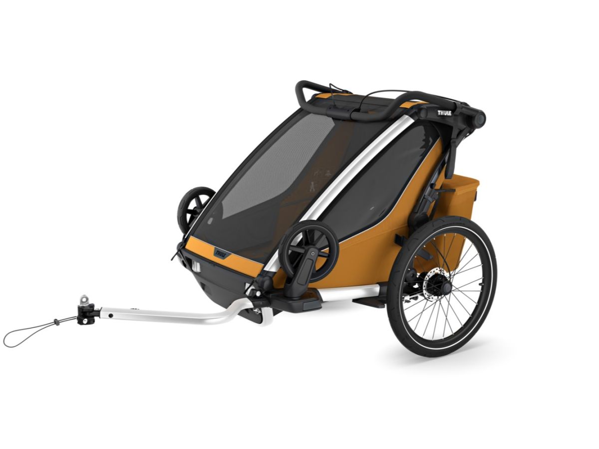 Náhled produktu - Thule Chariot Sport G3 DOUBLE Natural Gold + bike set + kočárkový set + běžecký set