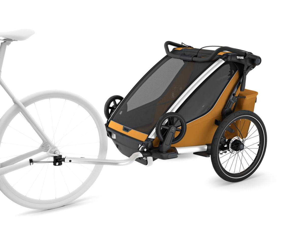 Náhled produktu - Thule Chariot Sport G3 DOUBLE Natural Gold + bike set + kočárkový set + běžecký set