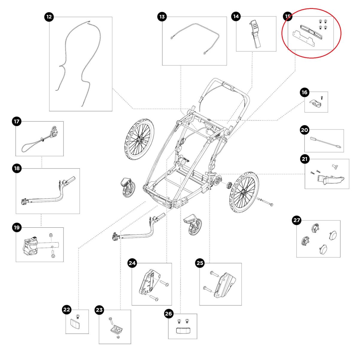Náhled produktu - Thule Chariot 2 - single - Reflector set 55210