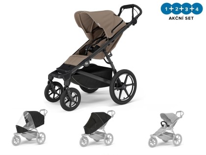 Thule Urban Glide 4-Wheel Tinted Taupe MB + pláštěnka + moskytiéra + madlo NEW + DOPRAVA ZDARMA