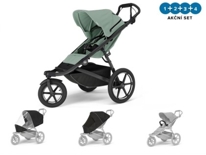 Thule Urban Glide 3 Mist Green - MB  + pláštěnka + moskytiéra + madlo NEW + DOPRAVA ZDARMA