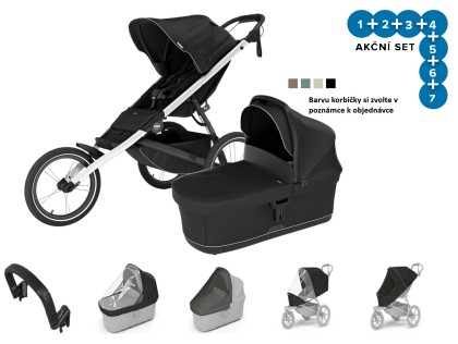 Thule Glide 3 Black - MB + korba + pláštěnka + moskytiéra + madlo + plášť. korba + moskyt. korba + DOPRAVA ZDARMA