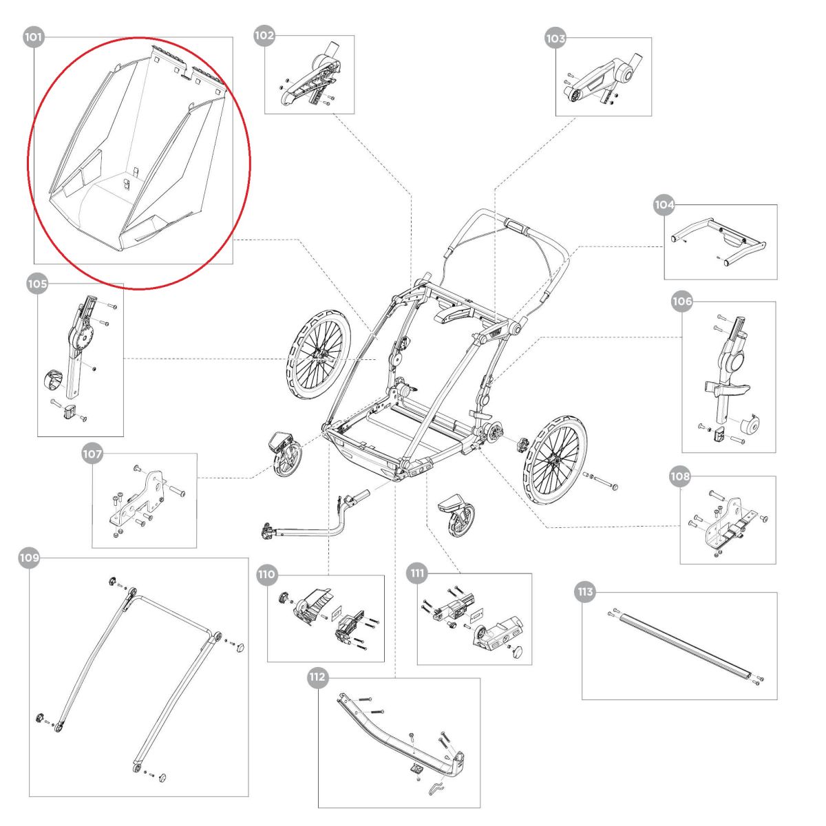 Náhled produktu - Thule Chariot Sport 2 - Double - Body black 55229