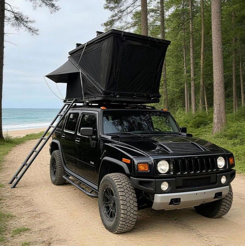 Náhled produktu - Střešní autostan Aroso Vogelsberg pro 3 osoby - s aluminiovou skořepinou / tmavě šedý
